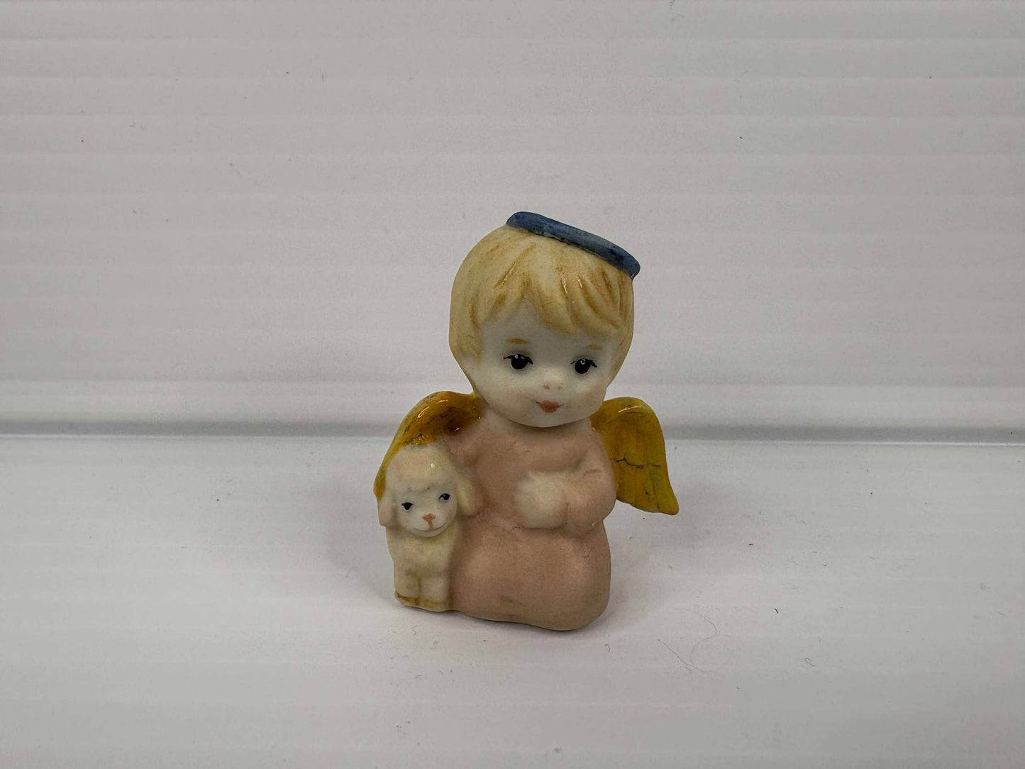 Handmade Porcelain Angel Figurine with Lamb