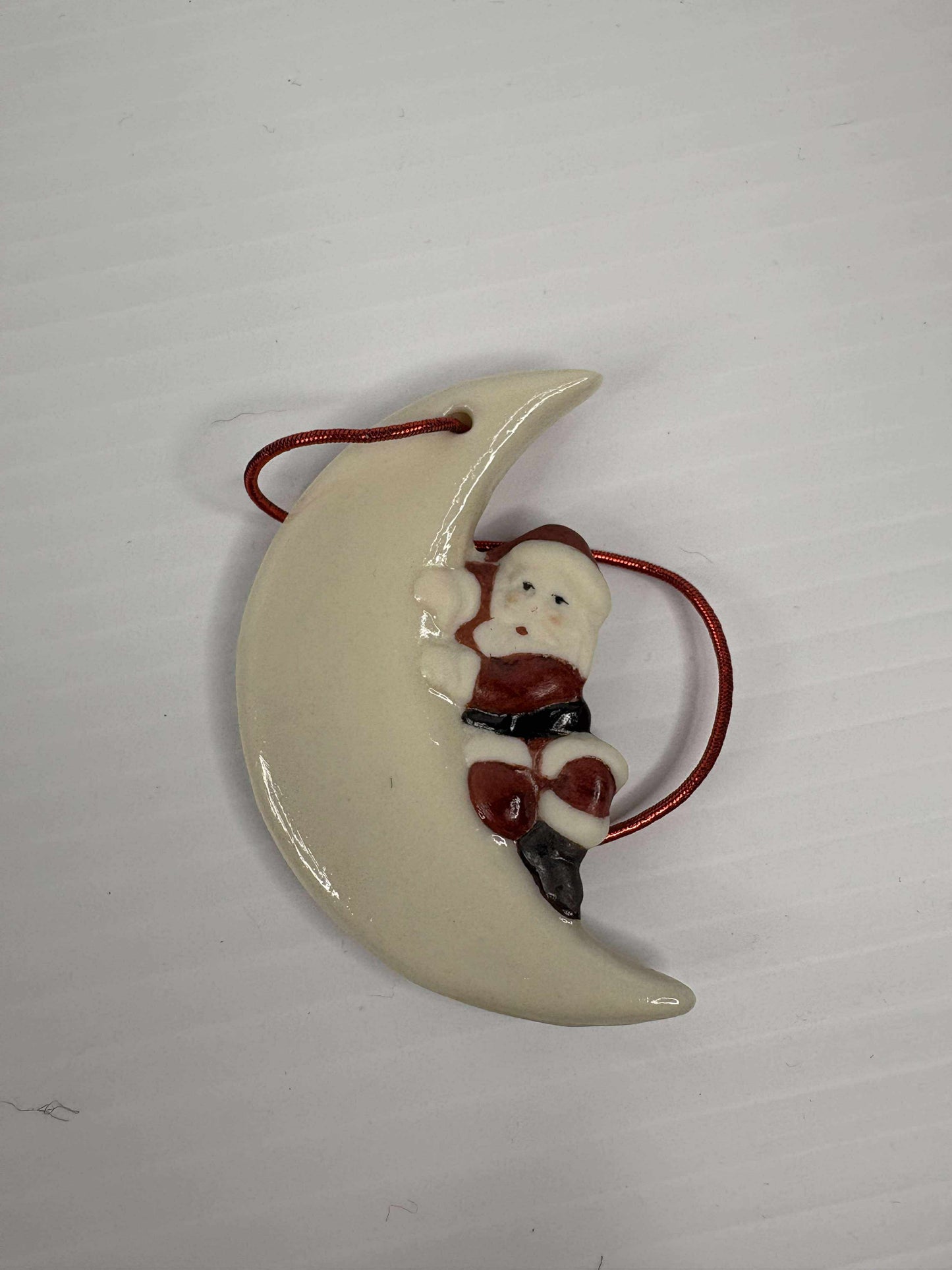 Santa on the Moon Ornament